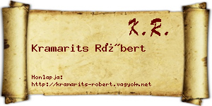 Kramarits Róbert névjegykártya